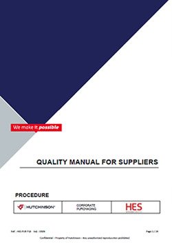 Quality Manual For Suppliers